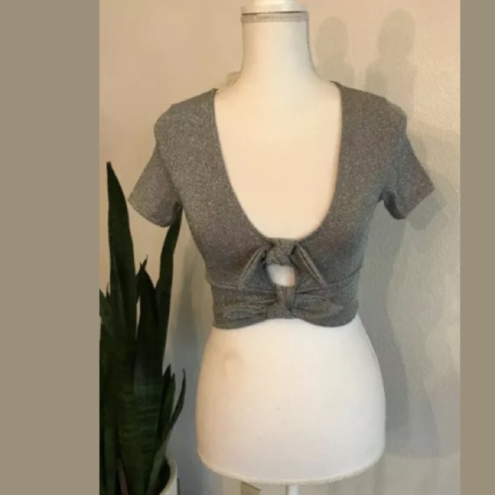 Topshop Glitter Sparkly Crop Top Sz 4